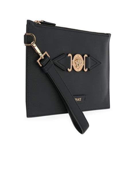 versace clutch black and gold bag